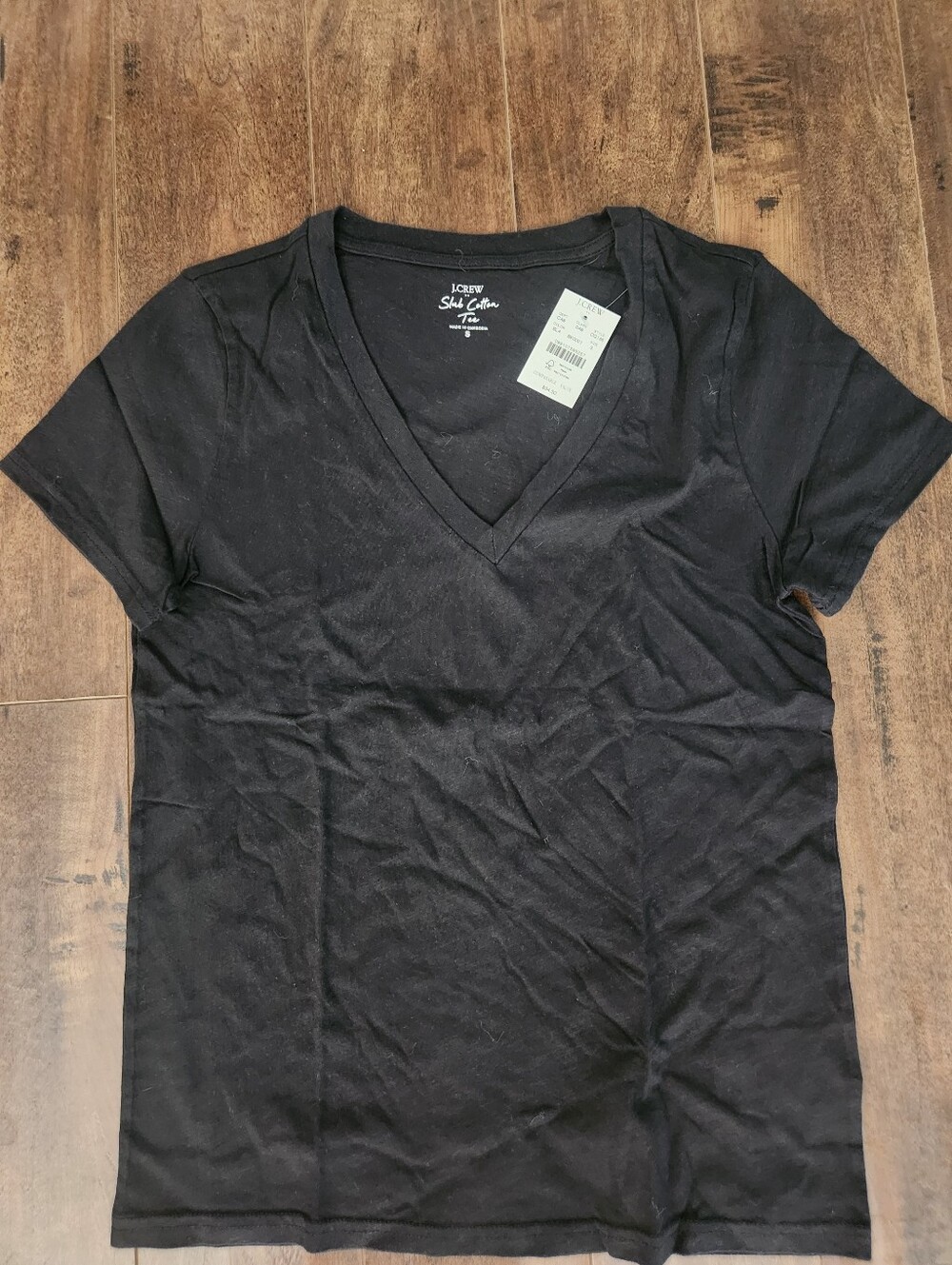 J. Crew Black V-Neck Short Sleeve Tee Shirt New With Tags
